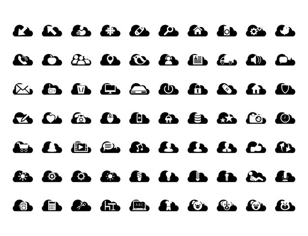 conjunto de iconos de computación en la nube