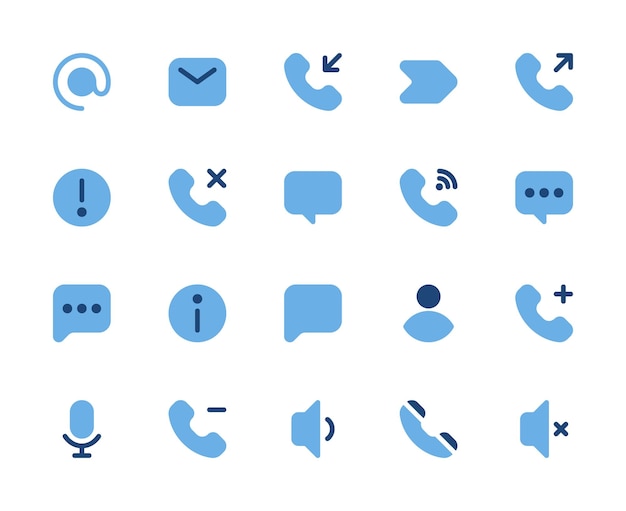 El conjunto de iconos de comunicación y contactos Duotone Pixel Perfect Contacts Icon Pack