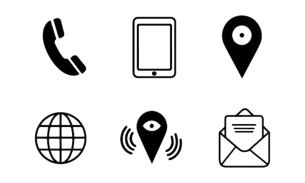 El conjunto de iconos de comunicación vectorial de los iconos de contacto modernos