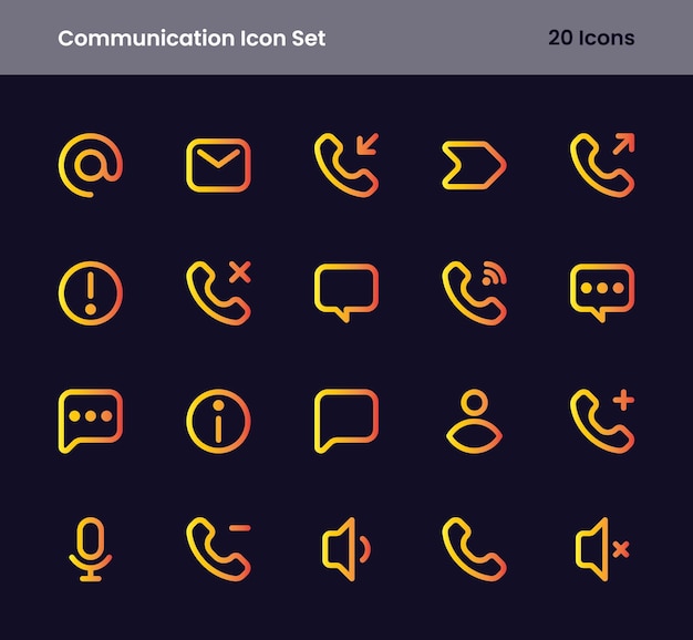 conjunto de iconos de comunicación