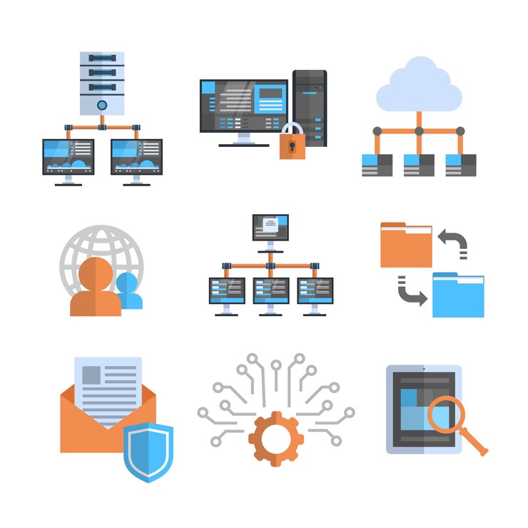 Vector conjunto de iconos de conexión de datos