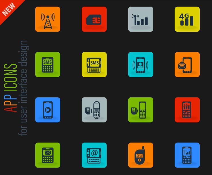Vector conjunto de iconos de conexión móvil