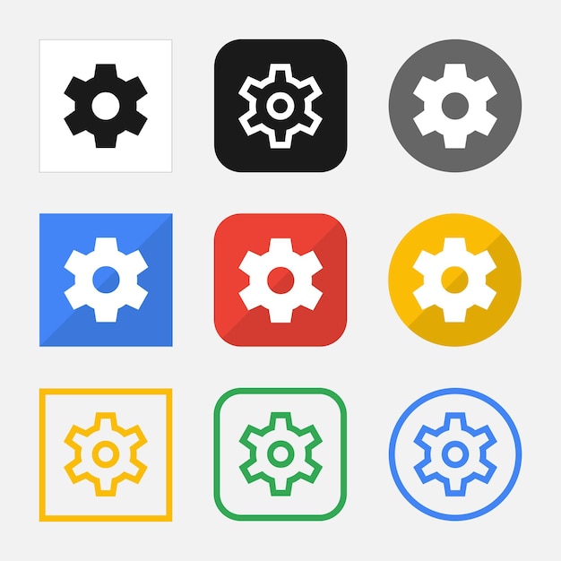 Conjunto de iconos de configuración para su sitio web o aplicación móvil