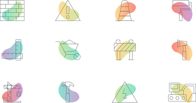 Vector conjunto de iconos de construcción vectorial