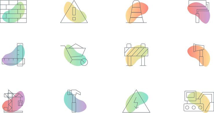 Conjunto de iconos de construcción vectorial