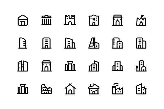 Conjunto de iconos de construcción