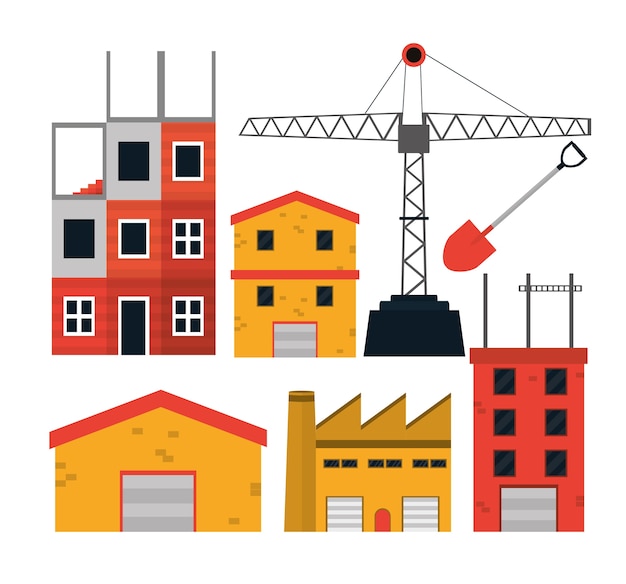 Vector conjunto de iconos de construcción