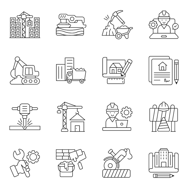 Conjunto de iconos de construcción