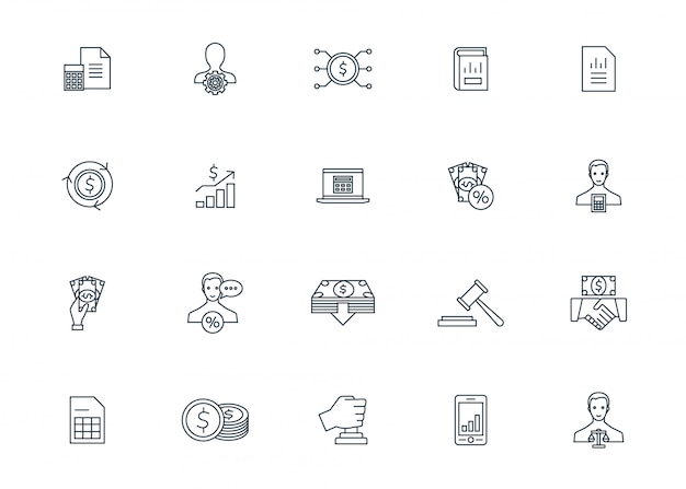 Conjunto de iconos de contabilidad