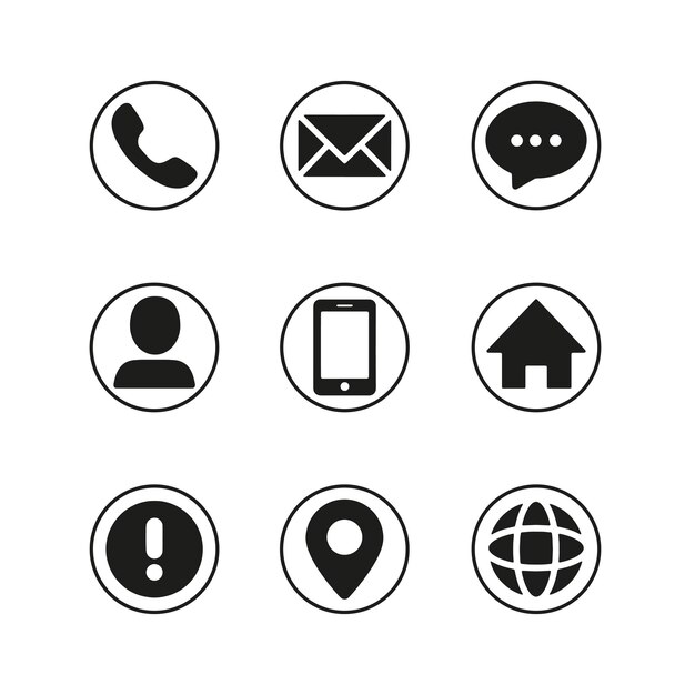 conjunto de iconos de contacto 1