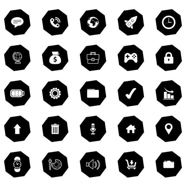 Conjunto de iconos de contacto de redes sociales vectoriales