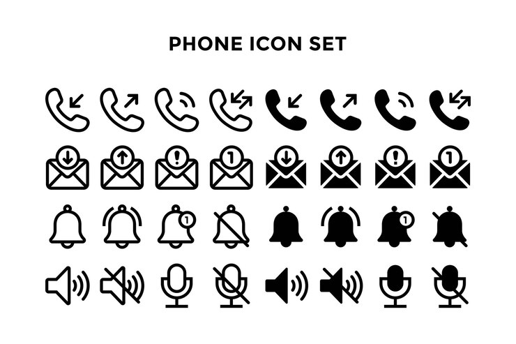 Conjunto de iconos de contacto universal vectorial