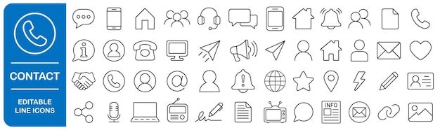 Conjunto de iconos de contacto