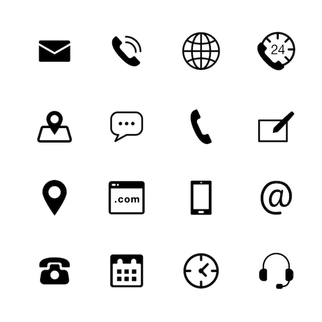 Vector conjunto de iconos de contacto