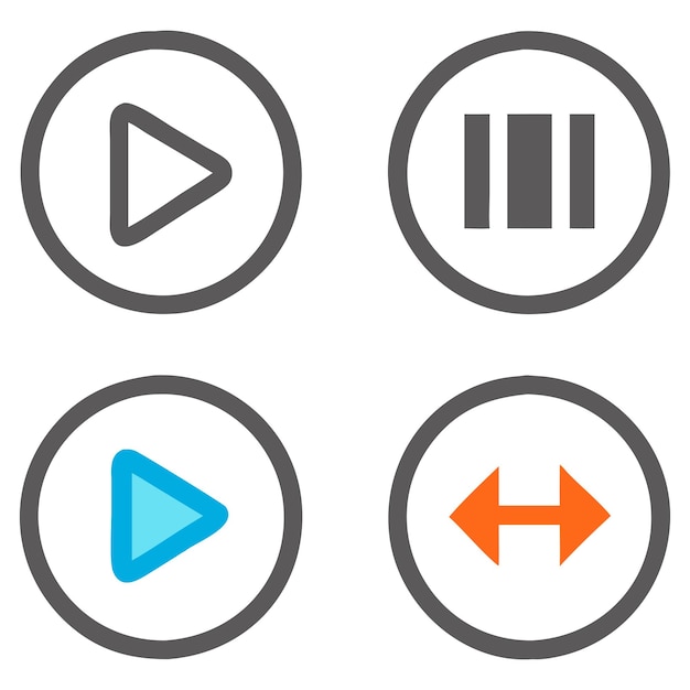Conjunto de iconos de control de medios