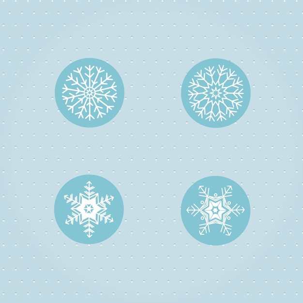 Conjunto de iconos de copo de nieve