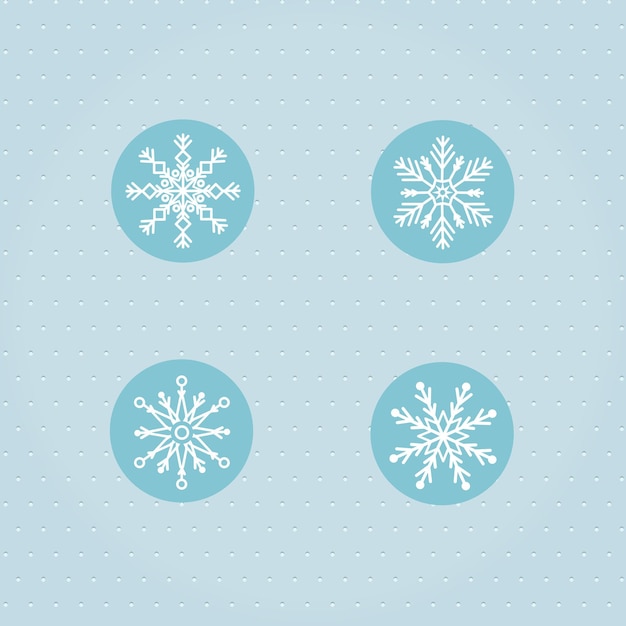 Conjunto de iconos de copo de nieve