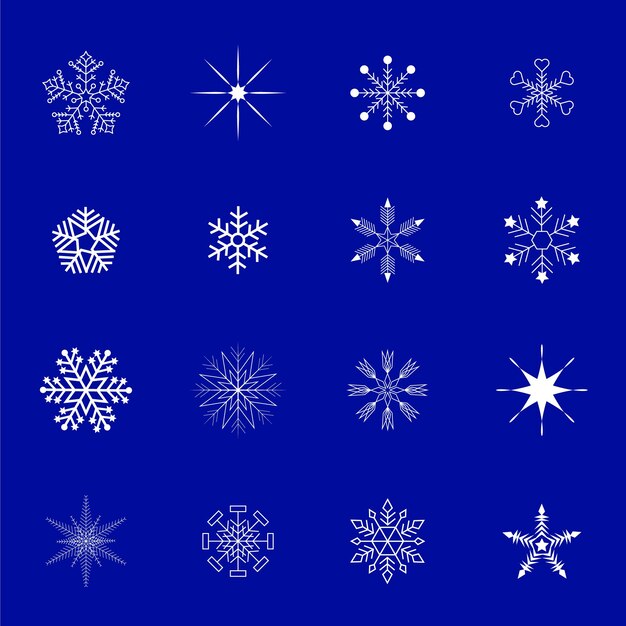 Conjunto de iconos de copo de nieve