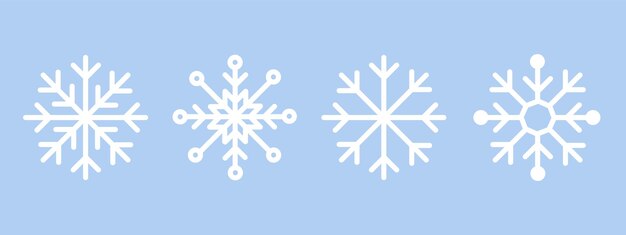 Conjunto de iconos de copos de nieve Ilustración vectorial aislada