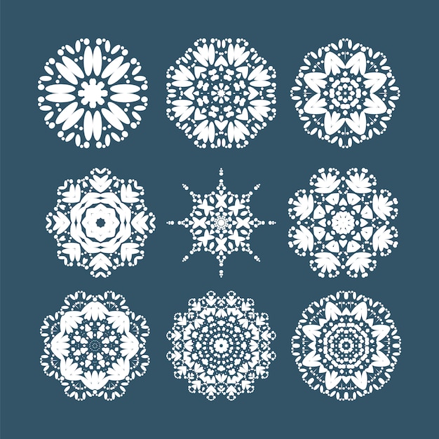 Conjunto de iconos de copos de nieve