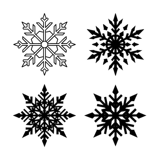 Conjunto de iconos de copos de nieve
