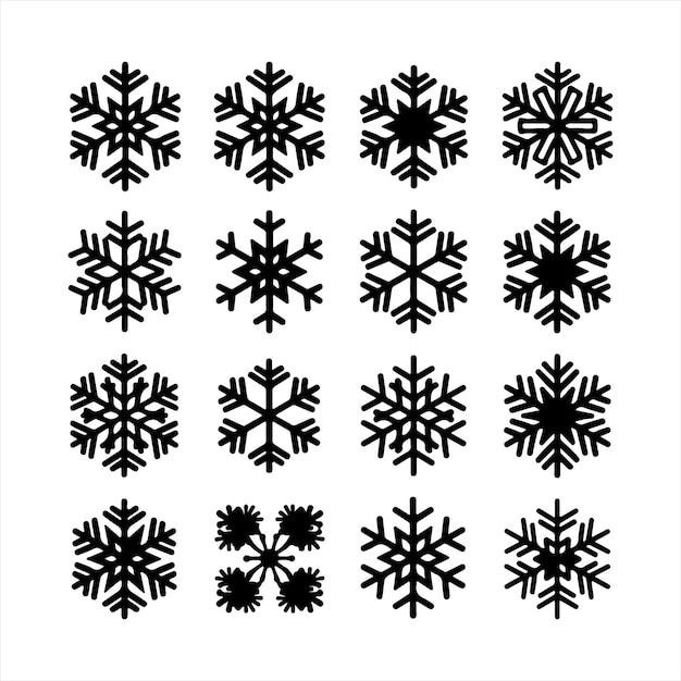 Conjunto de iconos de copos de nieve
