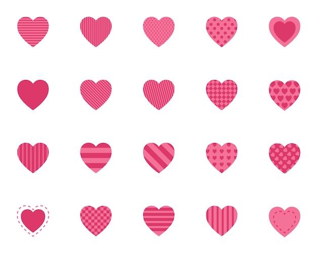 Conjunto de iconos de corazón amor