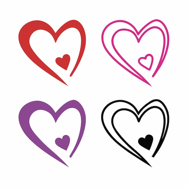 Conjunto de iconos de corazón