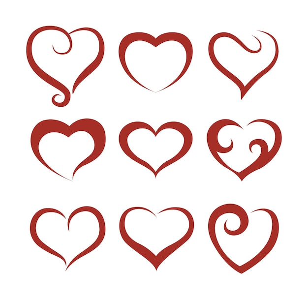 Conjunto de iconos de corazón