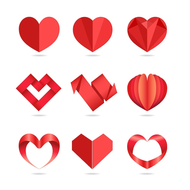 Vector conjunto de iconos de corazón