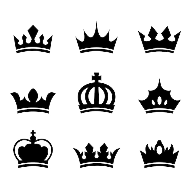 Conjunto de iconos de la corona