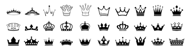 Conjunto de iconos de corona