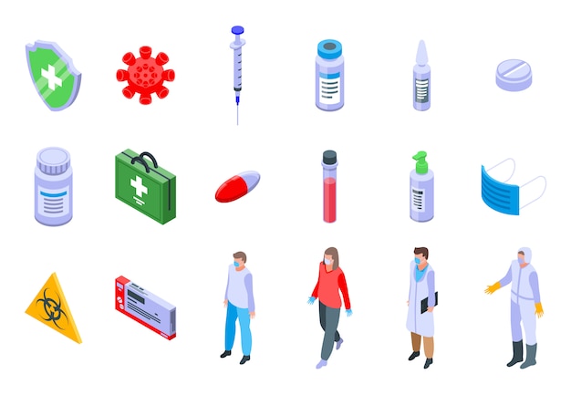 Conjunto de iconos de coronavirus