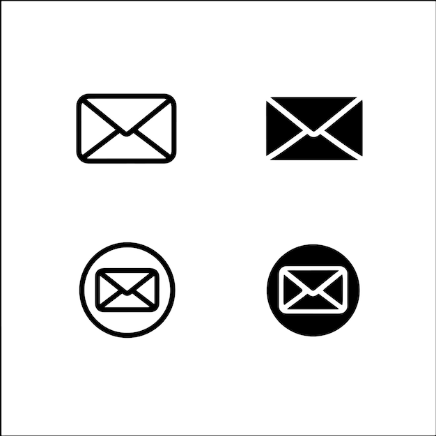 un conjunto de íconos de correo y correo con un fondo blanco