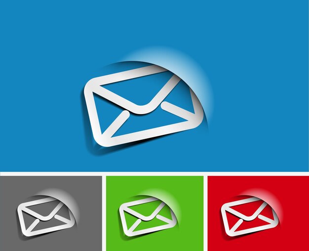 Conjunto de iconos de correo electrónico para el diseño de aplicaciones web