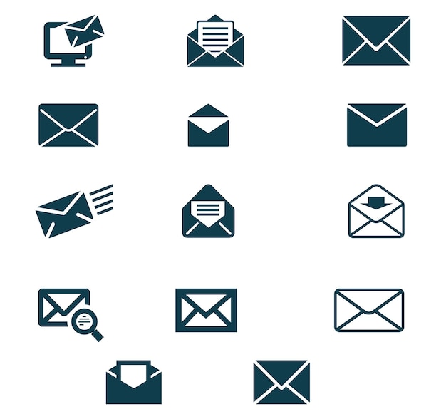 Conjunto de iconos de correo electrónico icono de vector icono de correo electrónico ilustración del sobre