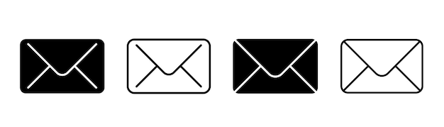 Conjunto de iconos de correo electrónico Símbolo vectorial de correo postal Icono de sobre Icono de correo electrónico Vector de icono de correo para la web