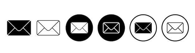 Conjunto de iconos de correo electrónico Símbolo vectorial de correo postal Icono de sobre Icono de correo electrónico Vector de icono de correo para la web