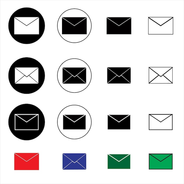 Conjunto de iconos de correo electrónico