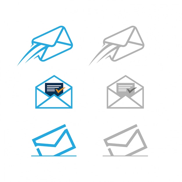 Conjunto de iconos de correo entregado