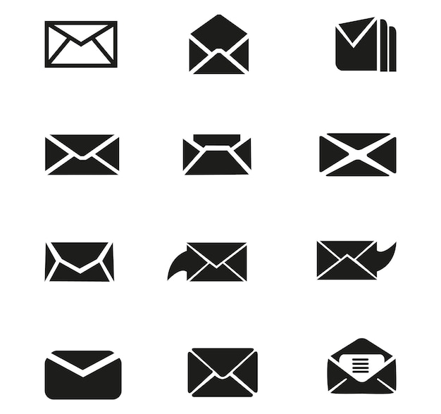 Conjunto de iconos de correo Iconos de correo Vector Ilustración de sobre Icones de correo para computadora web y móvil