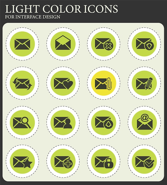 Conjunto de iconos de correo y sobre