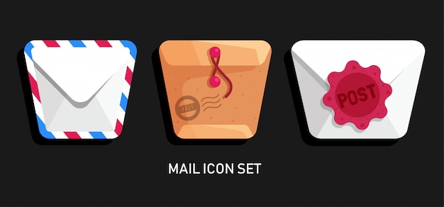 Conjunto de iconos de correo