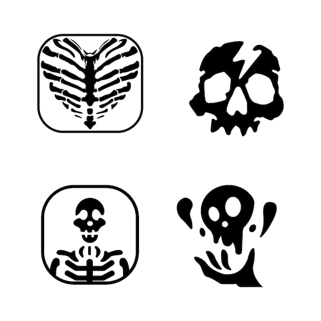 conjunto de iconos cráneo