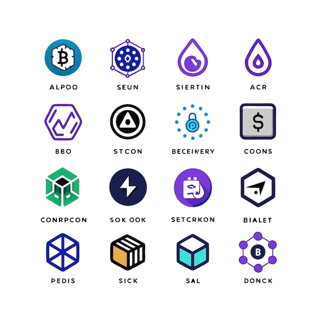 Conjunto de íconos criptográficos