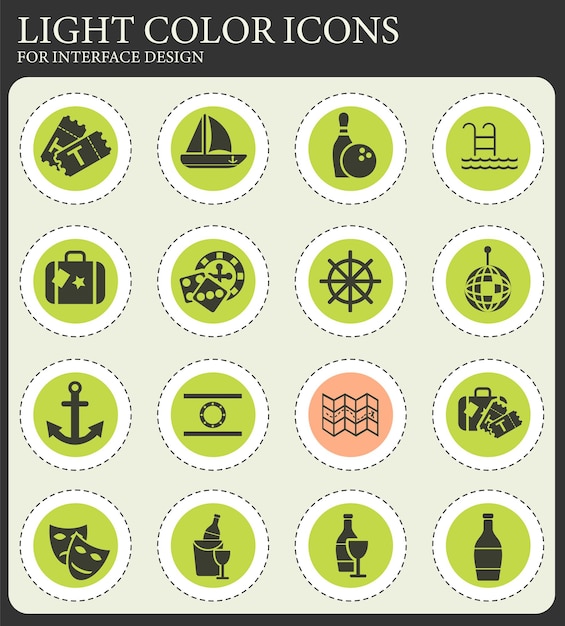 Conjunto de iconos de crucero
