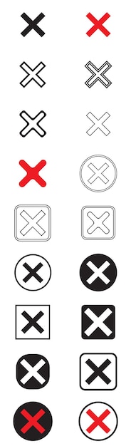 Conjunto de iconos cruzados