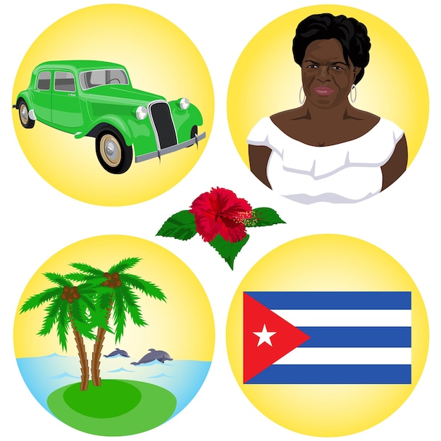 Vector conjunto de iconos cubanos