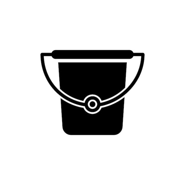 Conjunto de íconos de cubo Plástico de agua y pintura Símbolo vectorial de lata en un estilo negro lleno y delineado Signo de titular de utilidad