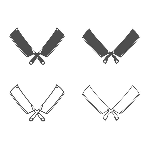 Conjunto de iconos de cuchillos diseño de plantilla de ilustración vectorial